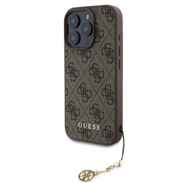 Coque Hybride iPhone 16 Pro Guess 4G Charms Collection - Marron