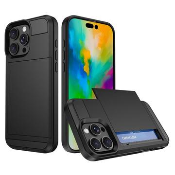 Coque Hybride iPhone 16 Pro avec Porte-Carte Coulissant