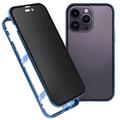 Coque Magnétique iPhone 16 Pro avec Verre Trempé - Confidentialité - Bleu Foncé