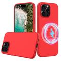 Coque iPhone 16 Pro Max en Silicone Liquide - Compatible MagSafe - Rouge