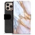 Étui Portefeuille Premium iPhone 16 Pro Max - Marbre Élégant