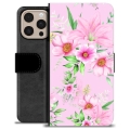 Étui Portefeuille Premium iPhone 16 Pro Max - Fleurs à L'aquarelle