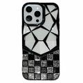 Coque pour iPhone 16 Pro Max Rhinestone Geometric Diamond Pattern - Noir