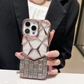 Coque pour iPhone 16 Pro Max Rhinestone Geometric Diamond Pattern - Rose