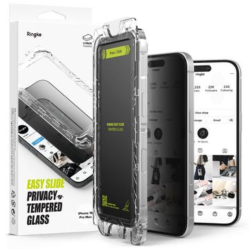 Protecteur d’Écran iPhone 16 Pro Max en Verre Trempé Confidentialité Ringke Easy Slide - 2 Pcs.