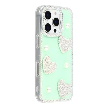 Coque hybride iPhone 16 Pro Max Amour étincelant et perle