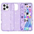 Coque Hybride iPhone 16 Pro Max - Série Stylish Glitter - Violete