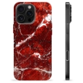 Coque iPhone 16 Pro Max en TPU - Marbre Rouge