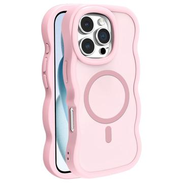 Coque hybride magnétique iPhone 16 Pro Max bord d\'onde - Rose