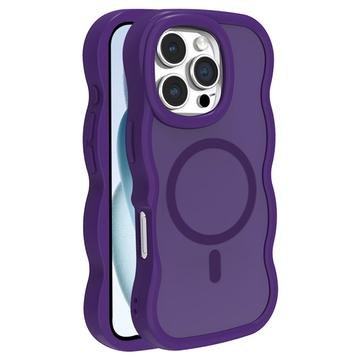 Coque hybride magnétique iPhone 16 Pro Max bord d\'onde - Violete