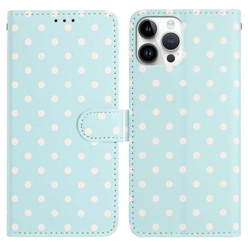 Coque portefeuille pour iPhone 16 Pro à motifs de pois