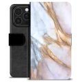 Étui Portefeuille Premium iPhone 16 Pro - Marbre Élégant