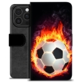 Étui Portefeuille Premium iPhone 16 Pro - Ballon Enflammé