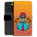 Étui Portefeuille Premium iPhone 16 Pro - Été Squelette
