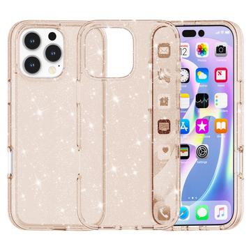 Coque Hybride iPhone 16 Pro - Série Stylish Glitter - Gold