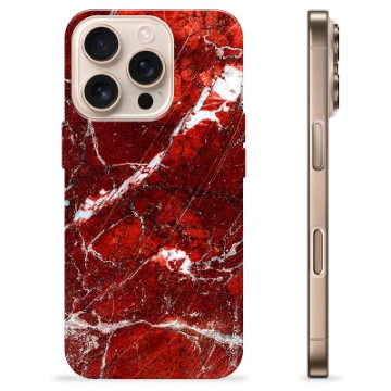 Coque iPhone 16 Pro en TPU - Marbre Rouge