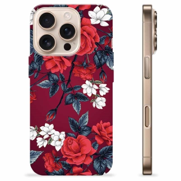 Coque iPhone 16 Pro en TPU - Fleurs Vintage