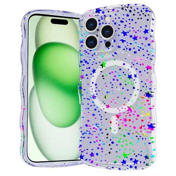 Coque MagSafe iPhone 16 Pro Wave-Edge Laser Glitter - Étoile