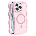 Coque hybride magnétique iPhone 16 Pro bord d'onde - Rose