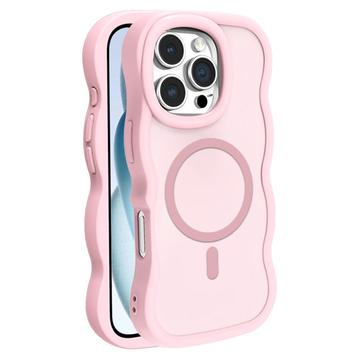 Coque hybride magnétique iPhone 16 Pro bord d\'onde - Rose