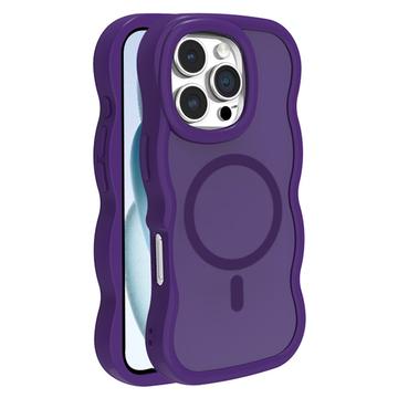 Coque hybride magnétique iPhone 16 Pro bord d\'onde - Violete
