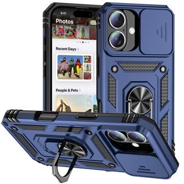 Coque Hybride iPhone 16 à Anneau Rotatif avec Protection pour Appareil Photo