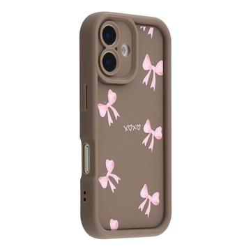 Coque TPU antichoc élégante iPhone 16 avec bords relevés - Marrone / arc