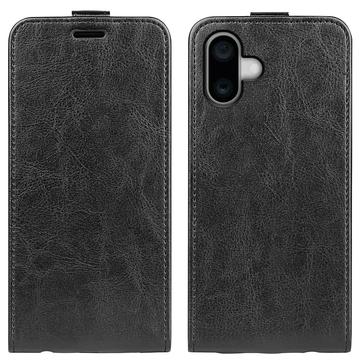 Étui à Rabat Vertical iPhone 16 avec Porte-Cartes - Noir