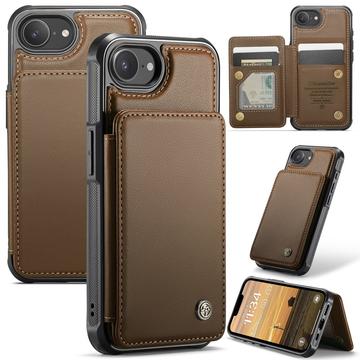 Étui Caseme C22 iPhone 16e avec portefeuille de cartes protégé par RFID - Marron