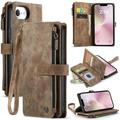 Étui Portefeuille iPhone 16e Multifonctionnel Caseme C30 - Marron
