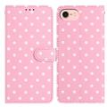 Étui portefeuille iPhone 16e à motifs de pois - Rose