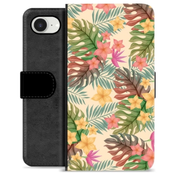 Étui Portefeuille Premium iPhone 16e - Fleurs Roses