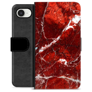 Étui Portefeuille Premium iPhone 16e - Marbre Rouge