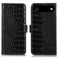 Étui Portefeuille iPhone Air en Cuir avec RFID - Série Crocodile