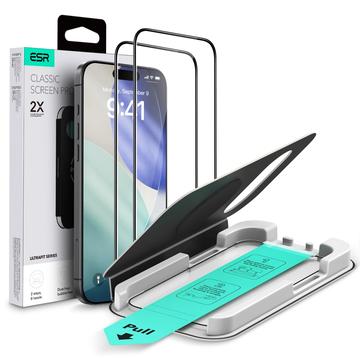 Protecteur d\'écran iPhone 17 Air ESR UltraFit en verre trempé - 9H, 0.3mm - Bord noir