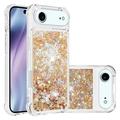 Coque iPhone Air en TPU Glitter Quicksand - Coeurs d'or