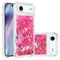 Coque iPhone Air en TPU Glitter Quicksand - Coeurs roses