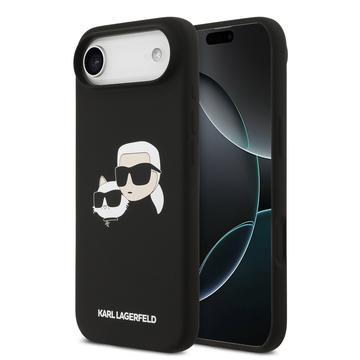 Coque en silicone liquide iPhone Air Karl Lagerfeld Double Heads - Noire
