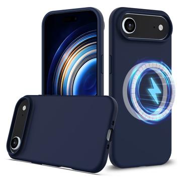 Coque iPhone 17 Air en Silicone Liquide - Compatible MagSafe - Bleu Foncé