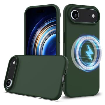 Coque iPhone 17 Air en Silicone Liquide - Compatible MagSafe - Vert Foncé