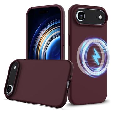 Coque iPhone 17 Air en Silicone Liquide - Compatible MagSafe - Vin Rouge