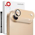 iPhone Air Northjo Protection complète de l'objectif de l'appareil photo en métal mat et verre trempé - Or