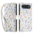 Étui portefeuille iPhone 17 Air à motif floral rhombique