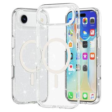Coque Hybride iPhone Air - Série Stylish Glitter - Compatible avec MagSafe - Blanche