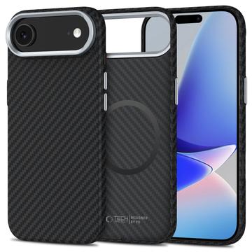 Coque plastique iPhone 17 Air Tech-Protect Ion Carbon - Compatible MagSafe - Noire / Argente
