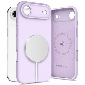 Coque iPhone Air en silicone liquide Tech-Protect - Compatible MagSafe - Mauve