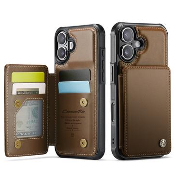 Étui Caseme C22 iPhone 17 avec portefeuille de cartes protégé par RFID - Marron