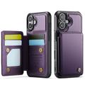 Étui Caseme C22 iPhone 17 avec portefeuille de cartes protégé par RFID - Violet