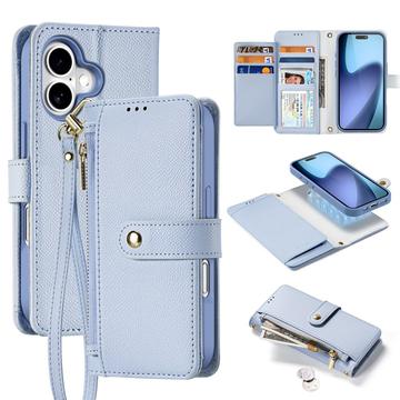 Étui portefeuille en cuir iPhone 17 avec couverture magnétique Dux Ducis Lawa - Bleu ciel