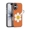 Coque iPhone 17 Dux Ducis Luvy avec anneau de doigt/dragonne - Orange / Marguerite